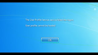 User Profile Service Failed To Logon Windows 7 Fix Tutorial [upl. by Rimisac]