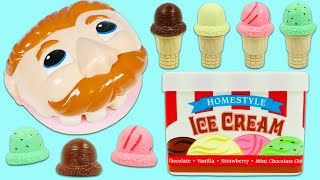 Feeding Mr Play Doh Head Ice Cream Scoops [upl. by Sorci]