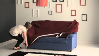 How to Put a Stretch Sofa Cover Easily [upl. by Enrichetta33]