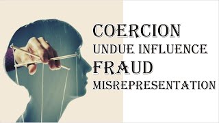 Coercion Undue Influence Fraud Misrepresentation  Indian Contract Act 1872  Law Guru [upl. by Ahsotan]