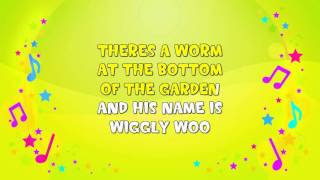 Wiggly Woo  Karaoke  The Worm Song  Nursery Rhyme  KiddieOK [upl. by Anin830]