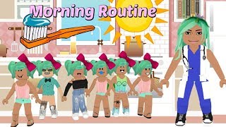 Mom of 6 kids Bloxburg Morning Routine [upl. by Huang59]