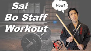 HOW TO WORK OUT WITH SAI AND BO STAFFRukyu Kobudo [upl. by Cowie918]