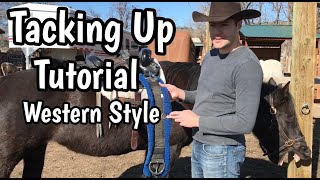 HOW TO TACK UP A HORSE WESTERN STYLE Tutorial with Max and Monk [upl. by Airdnal]