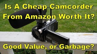 Cheap Camcorder from Amazon Review and Test [upl. by Simsar]