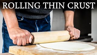 How To Roll Out Pizza Dough THIN With Rolling Pin For Really CRISPY Crust Tutorial Video [upl. by Edelson]