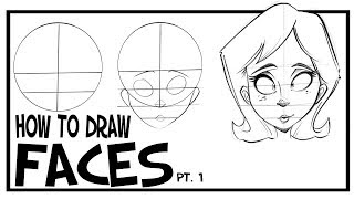 How To Draw Faces Front View CARTOONING 101 1 [upl. by Spiegel]