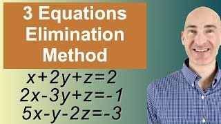 Solving Systems of 3 Equations Elimination [upl. by Nilved]