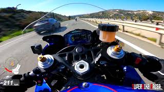 Yamaha R6 GPS Top Speed Quickshifter Akrapovic Sound [upl. by Ahsiemat]