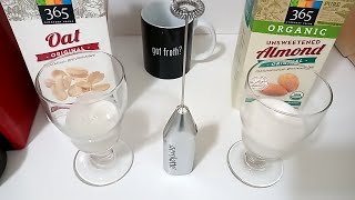 Oat Milk vs Almond Milk part 2 Frothing Test [upl. by Ahsirtap752]