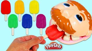 Feeding Mr Play Doh Head Rainbow Popsicles [upl. by Angil473]