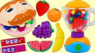 Feeding Mr Play Doh Head Fruit Smoothies [upl. by Zavala]