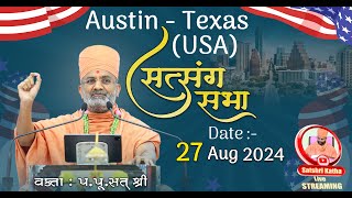 🔴Live Satsang Sabha Austin  Texas USA amp સત્સંગસભા ઓસ્ટિન  ટેક્સાસ USA By Satshri usasatshri [upl. by Amsden]