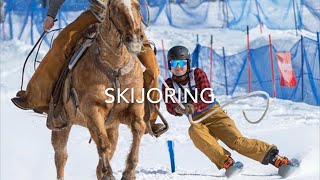 UTAH SKIJORING Epic Horse amp Ski Race [upl. by Lightman153]