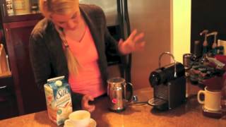 Nespresso Aeroccino Plus Frother Review Frothing Almond Milk [upl. by Enamrahs]